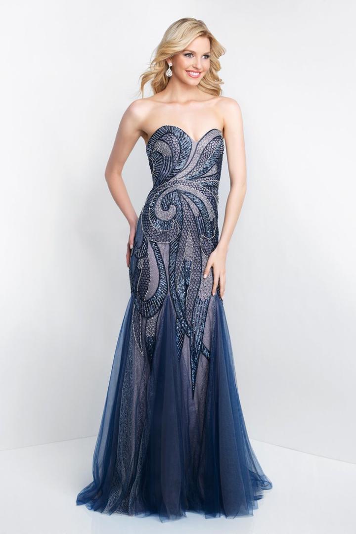 Blush - C1004 Swirl Beaded Sweetheart Mermaid Dress