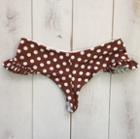 Montce Swim - Custom 1/1 Brown/white Polka Dot Ruffle Short Bottom