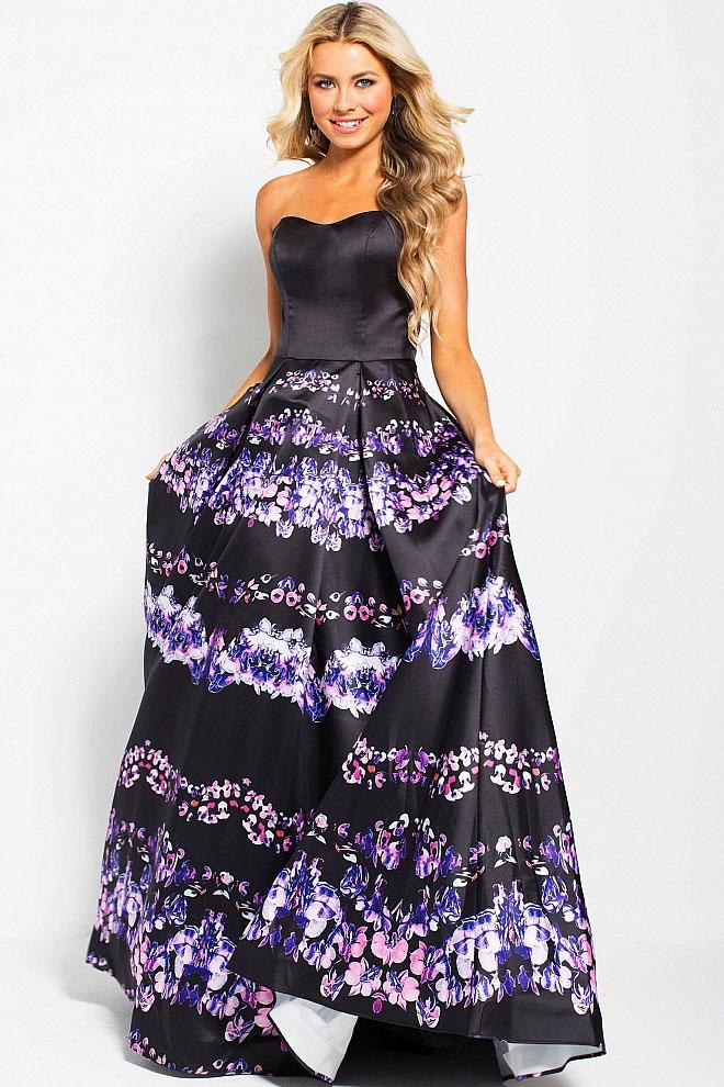 Jovani - Jvn58400 Strapless Sweetheart Neck Print Mermaid Gown