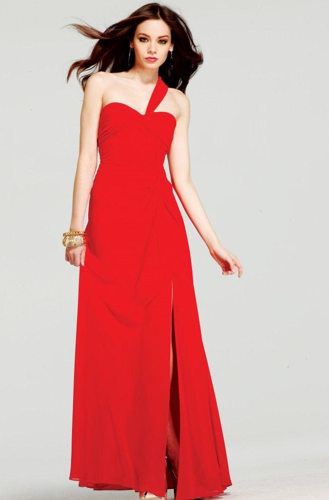 Faviana - S6862 One Shoulder Chiffon Long Dress