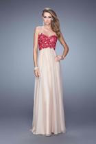 La Femme - 20617 Strapless Beaded Lace Chiffon Gown