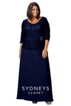 Sydney's Closet - Sc4020 Plus Size Dress In Navy