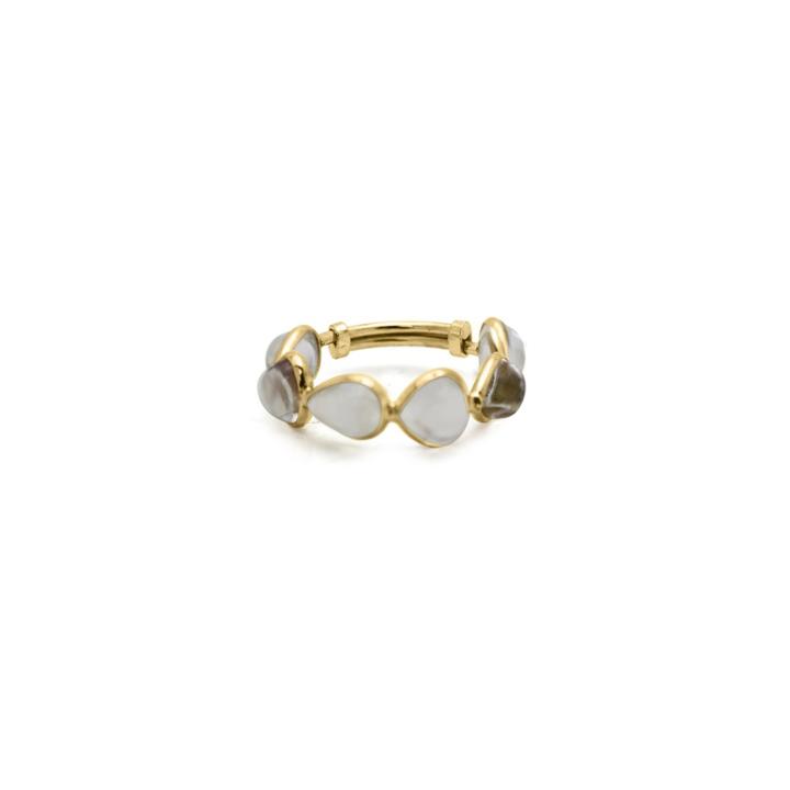Tresor Collection - Rainbow Moonstone Pear Cab.ring In 18k Yg
