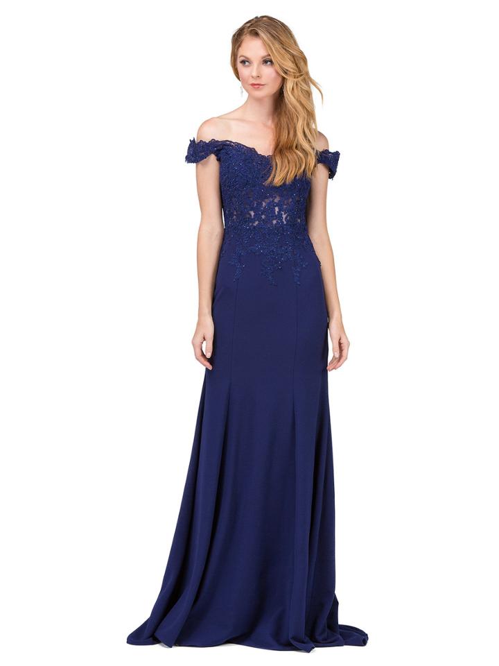 Dancing Queen - Jewel Ornate Lace Bodice Off Shoulder Gown