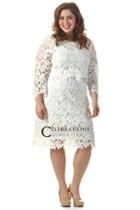 Sydney's Closet - Ce1510 Plus Size Dress In White