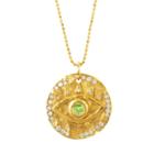 Logan Hollowell - New! 18k Peridot Eye Of Protection Coin Pendant