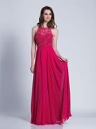 Dave & Johnny - 3531 Beaded Chiffon A-line Dress