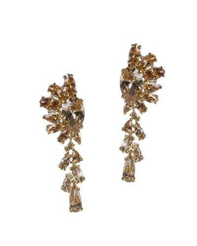 Cz By Kenneth Jay Lane - Fan Drop Earrings