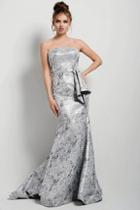 Jovani - 54506 Strapless Silver Abstract Evening Dress