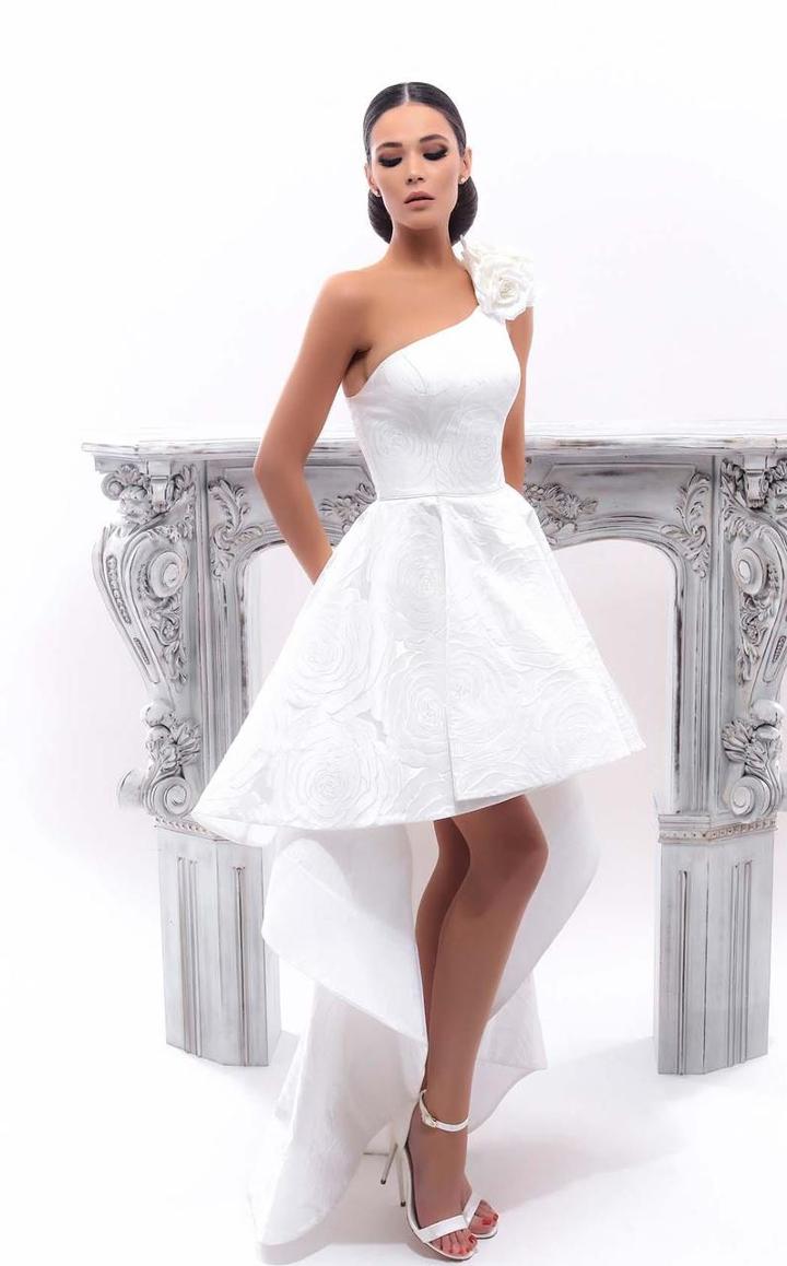 Tarik Ediz - 93350 Asymmetrical High Low Cocktail Dress