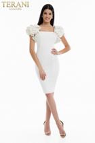Terani Couture - 1821c7006 Ruffled Fitted Knee Length Dress