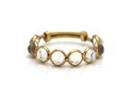 Tresor Collection - Rainbow Moonstone Faceted Round Adjustable Ring Band In 18k Yellow Gold