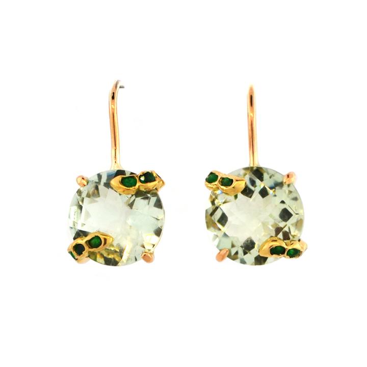 Mabel Chong - Green Amethyst And Emerald Earrings