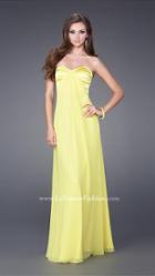 La Femme - Sweetheart Chiffon Dress In Yellow 14589