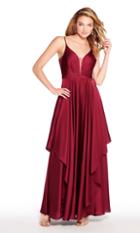 Alyce Paris - 60091 Ruched Plunging Tiered Evening Dress