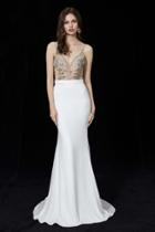 Angela And Alison - 81047 Crystal Embellished Plunging Mermaid Gown