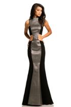 Johnathan Kayne - 8059 High Neck Two-toned Mermaid Gown