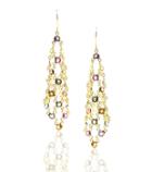 Tresor Collection - 18k Yellow Gold Earring With Multi Sapphire