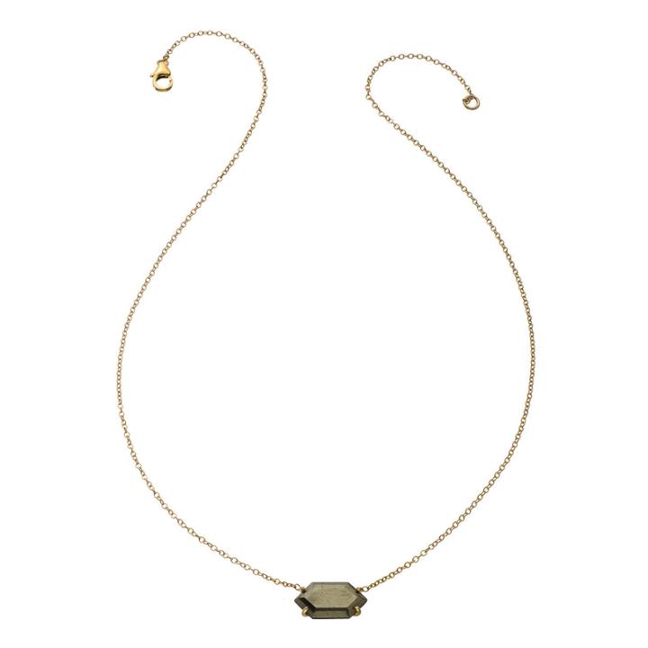 Heather Hawkins - Oblong Hexagon Gemstone Necklace - Multiple Colors