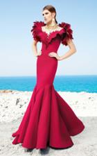 Mnm Couture - 2346 Lavish Leaves Ruffled Mermaid Gown