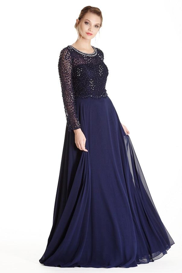 Aspeed - L1730 Ornate Long Sleeve Mother Of Bride Dress