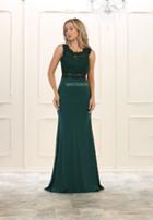 May Queen - Lace Bodice Illusion Paneled Sheath Gown