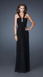 La Femme - 18755 Crystal Accent V-strap Sweetheart Empire Gown