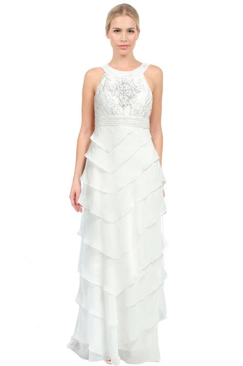 Sue Wong - W5133 Sleeveless Dress In White