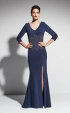 Daymor Couture - Bejeweled V-neck Sheath Dress 463