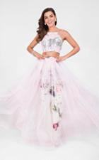 Terani Couture - Two Piece Halter Layered A-line Prom Gown 1711p2809