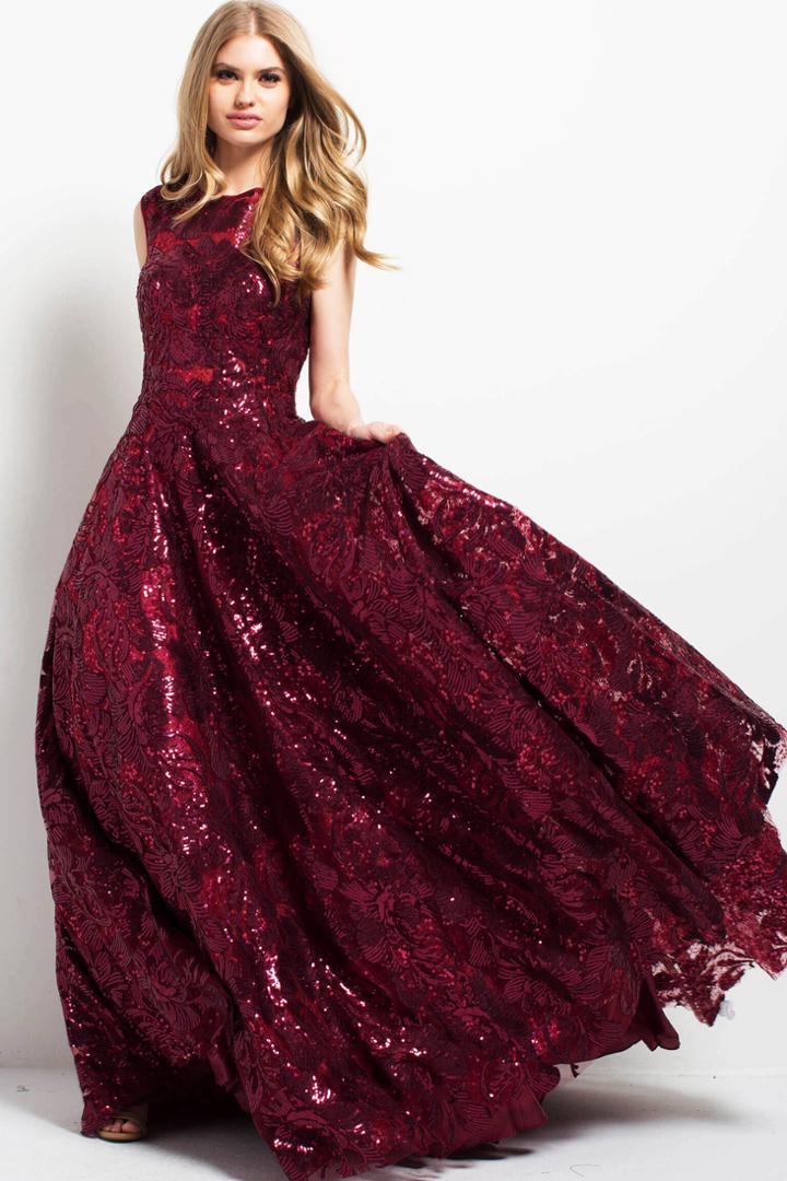 Jovani - Sequined Jewel Ballgown 48976