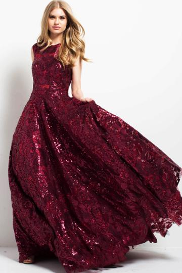 Jovani - Sequined Jewel Ballgown 48976