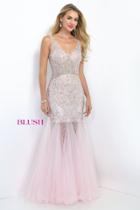 Blush - Radiant Crystal Embellished Mermaid Prom Dress 11106