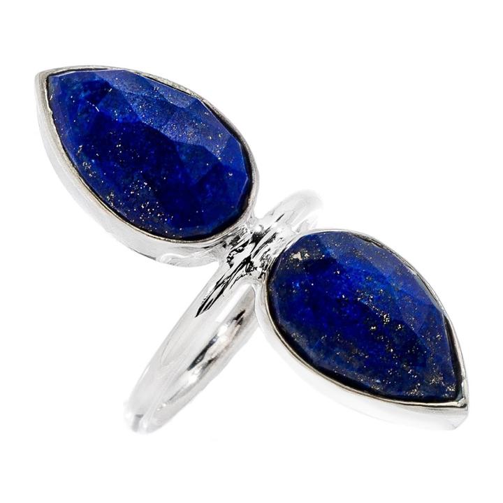 Heather Hawkins - Double Lotus Ring In Lapis