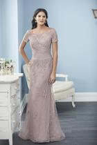 Christina Wu Elegance - 17831 Beaded Short Sleeves Ruched Dress