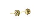 Tresor Collection - Peridot Origami Sphere Ball Stud Earrings In 18k Yellow Gold