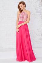 Angela & Alison - 71085 Embellished Halter Neck Chiffon Gown