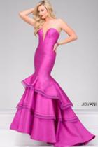 Jovani - Strapless Tiered Skirt Mermaid Dress 37099