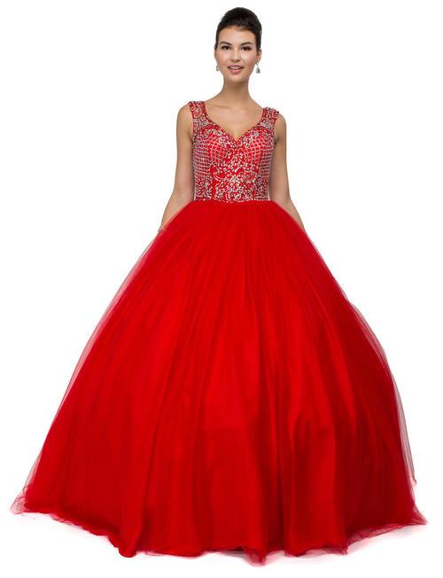Dancing Queen - Sweetheart Sleeveless Beaded Gown 1122
