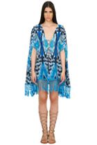 Caffe Swimwear - Crochet Open Tunic In Blue