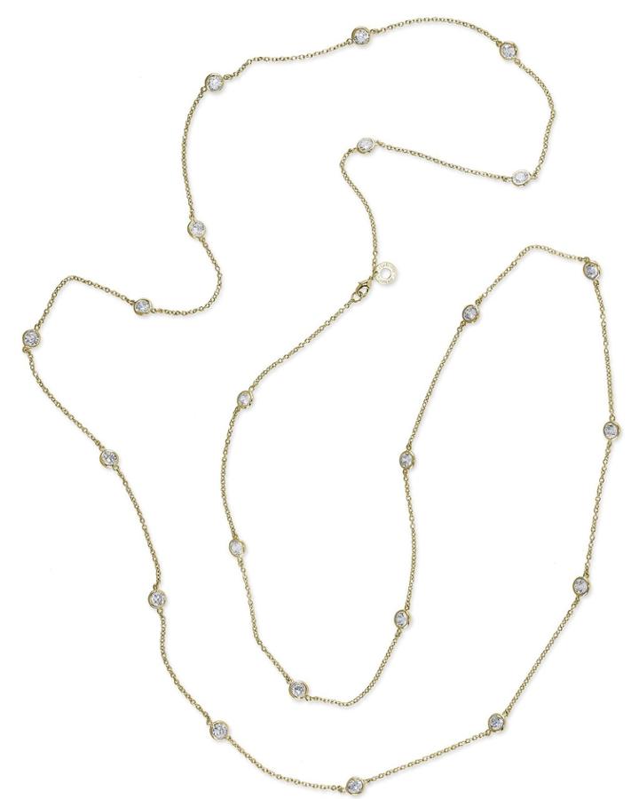 Cz By Kenneth Jay Lane - 58 Gold Plated Station Necklace 8108067400