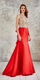 Angela And Alison - Ornate Trumpet Long Evening Gown With Ruffle Detail 771070