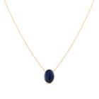 Tresor Collection - Labradorite Smooth Oval Necklace In 18k Yellow Gold