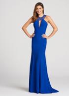 Ellie Wilde - Ew118144 Beaded Halter Stretch Crepe Trumpet Dress