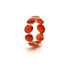 Tresor Collection - Carnelian Oval Cab Stackable Ring Band In 18k Yellow Gold
