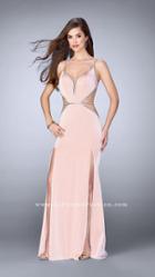 La Femme - Embellished Sweetheart Sheath Long Evening Gown With Side Cutout 24259
