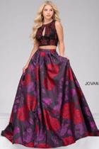 Jovani - Two Piece Floral Long Dress 40901