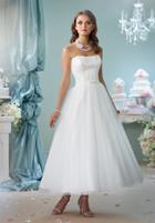 Enchanting By Mon Cheri - 116141 Strapless Semi-sweetheart Tulle Satin A-line Gown