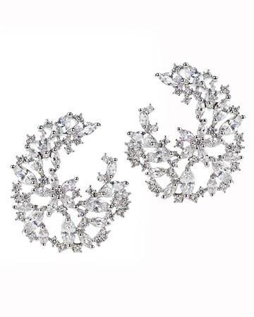 Cz By Kenneth Jay Lane - Cluster Circle Earrings