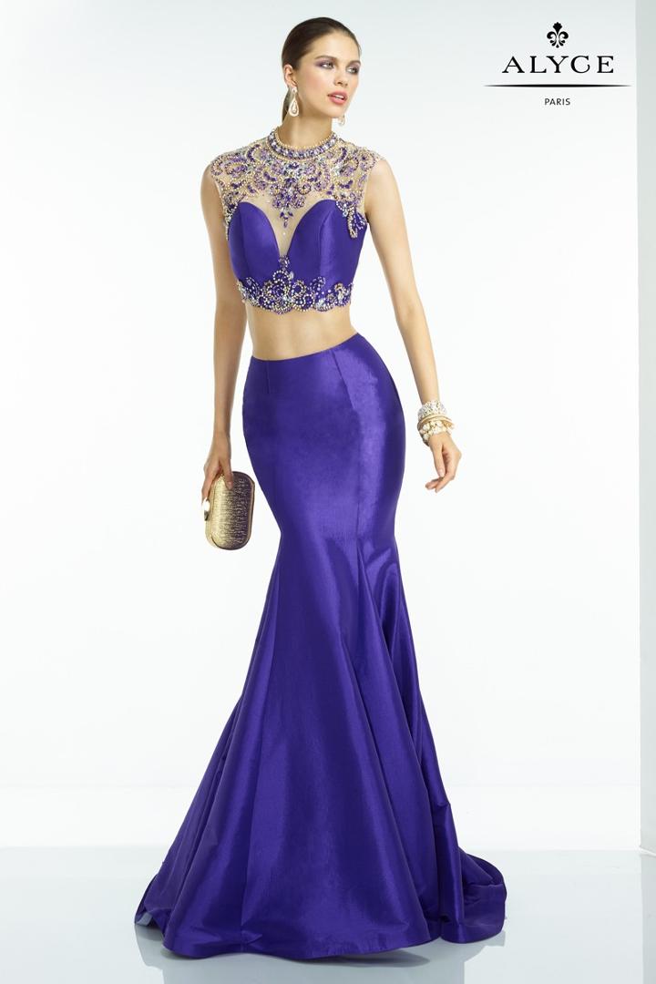 Alyce Paris - 6552 Prom Dress In Purple Nude Gold